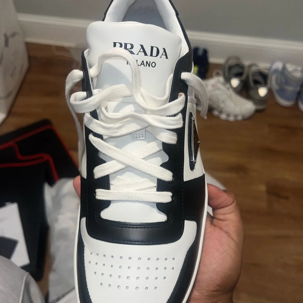 Prada Downtown Leather Sneakers - Picture 5 of 12